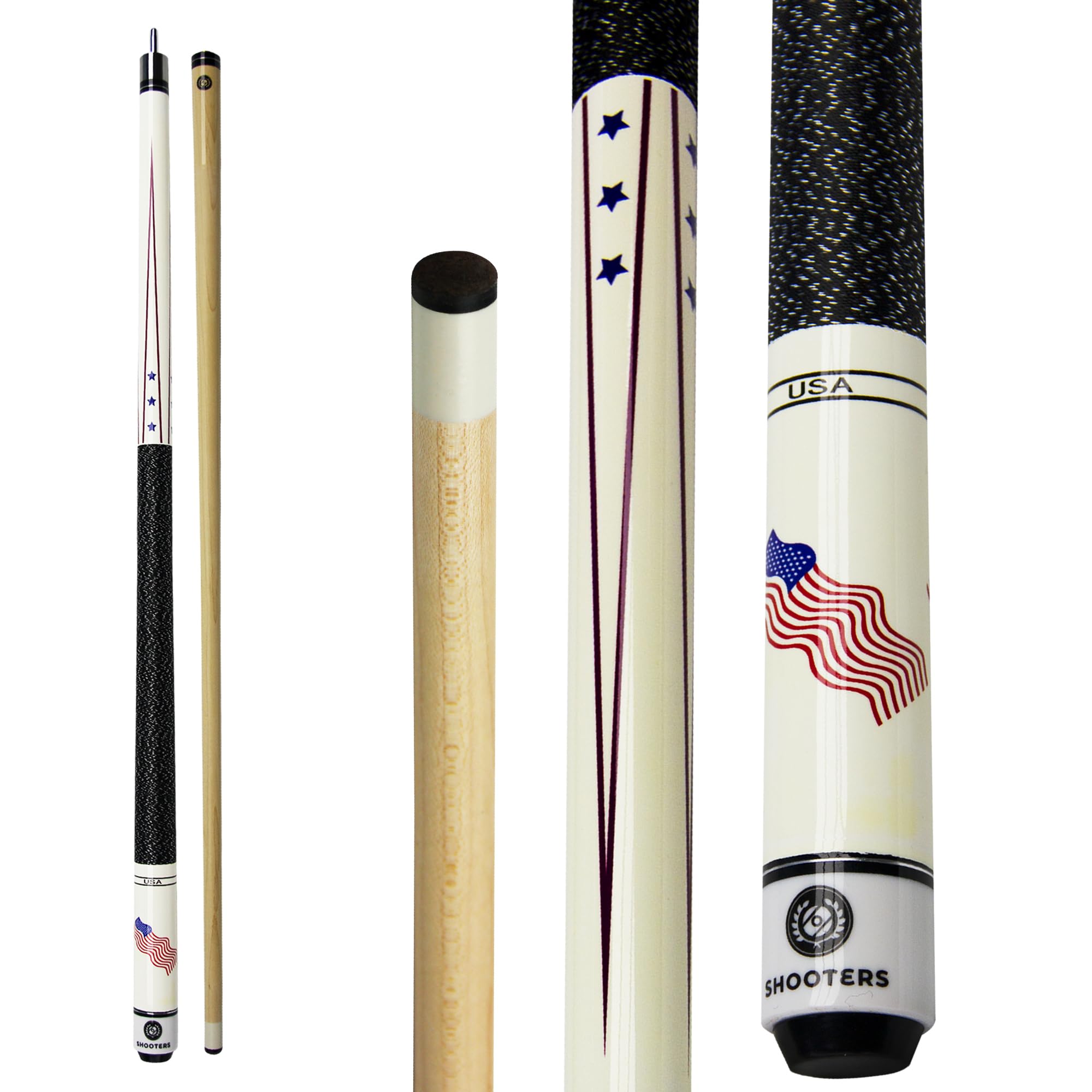 2 Piece Professional Maple Wood Pool Cue Set for Adults | 13mm Multi-Layer Tip 57'' Portable