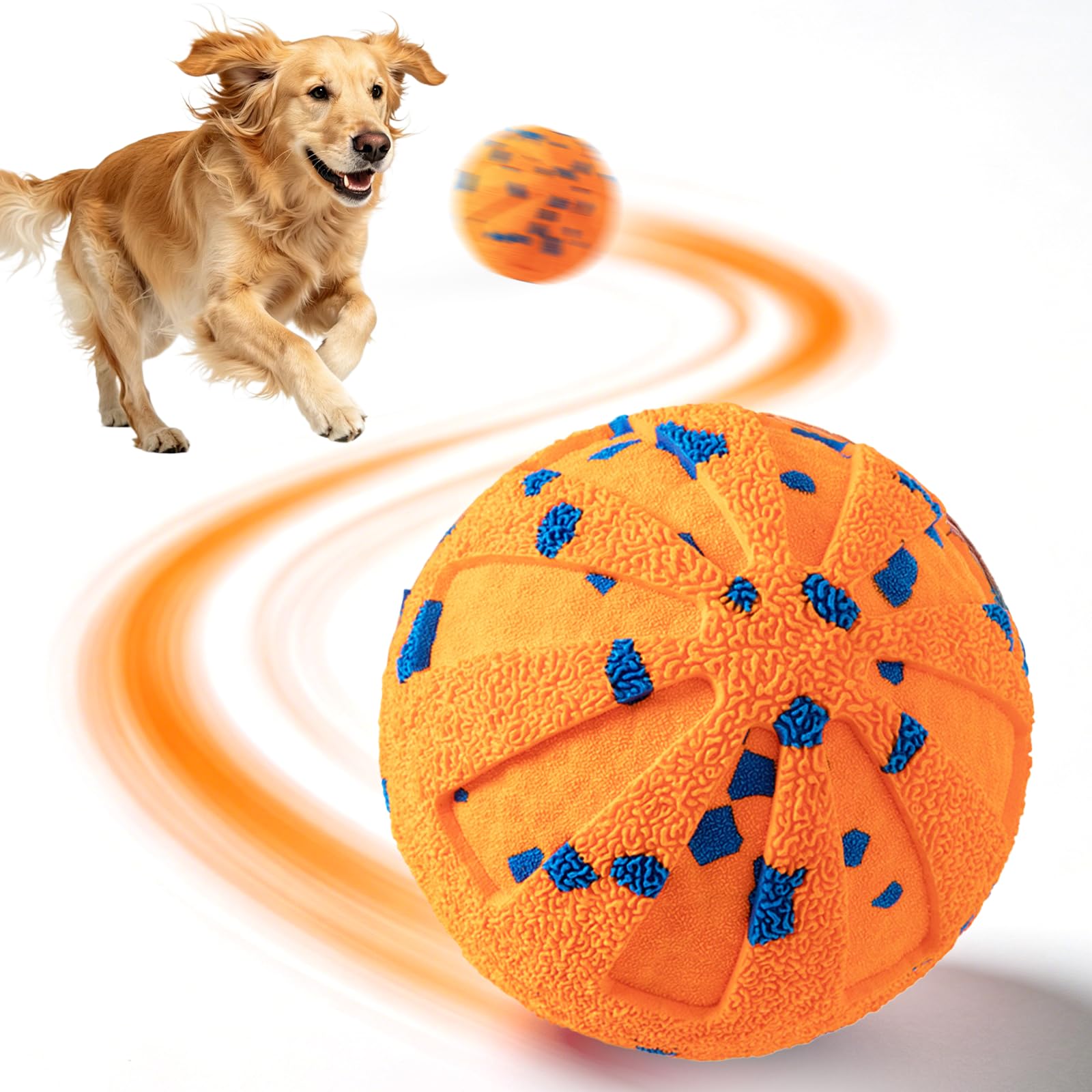 Interactive Dog Toys for Medium to Large Dogs,Featuring Three Fun Interactive Modes: Moving, Bouncing and Vibrating，Made from Durable,Bite-Resistant E-TPU Material,Entertaining Smart Dog Balls(Orange)