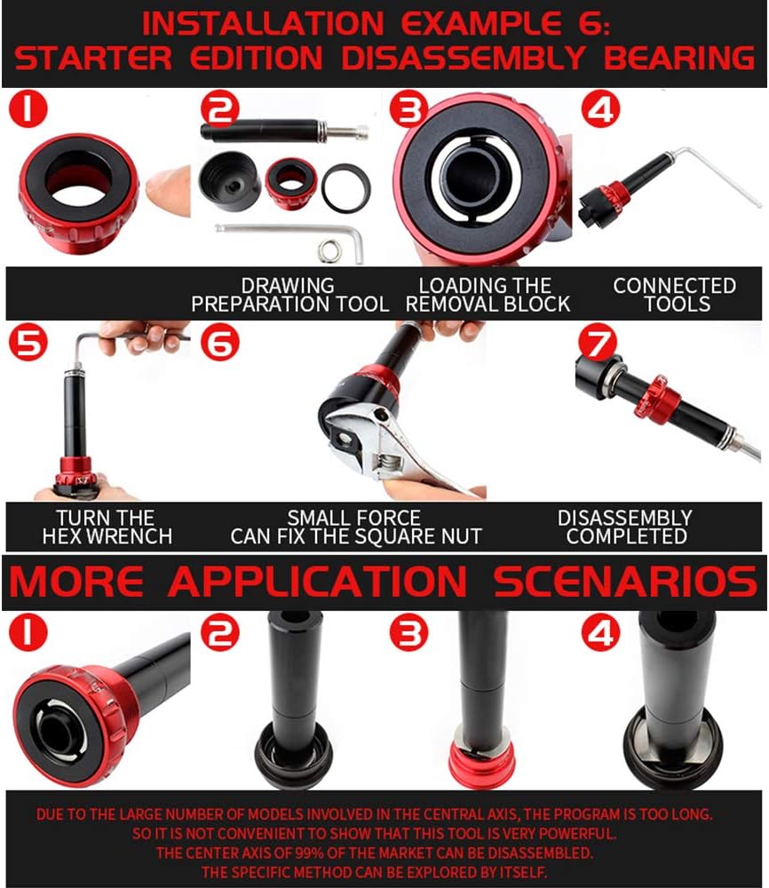 Lixada Bicycle Bearing Press Kit Bike Bottom Bracket Install and Removal Tool Kit Bike Bottom Bracket Remover for BB86/BB30/BB91/BB92/PF30