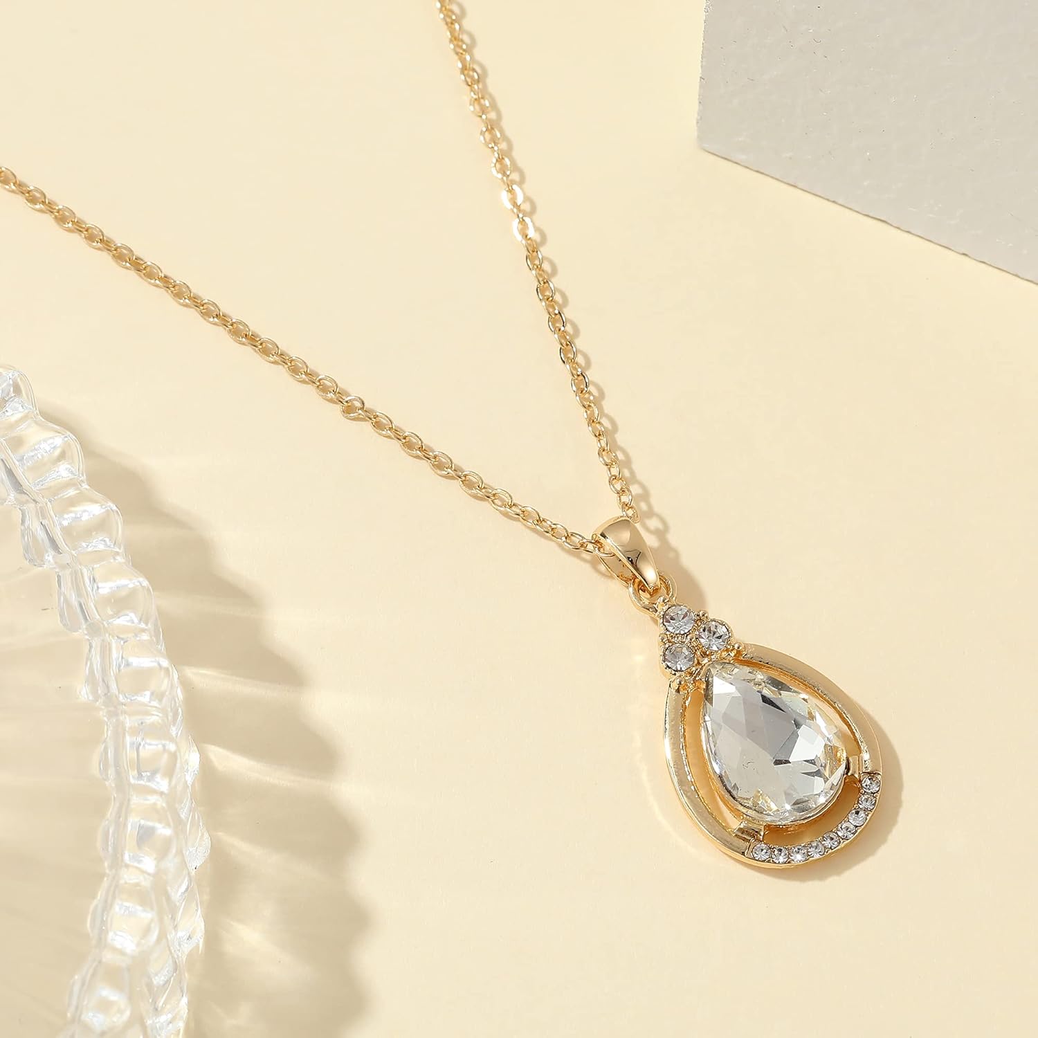 Bridesmaid Jewelry Set for Women 1-4-6-8 Sets Necklace Earring Set for Wedding 18K Gold or Rose Gold or Silver Plated with Crystal Rhinestone - Image 4