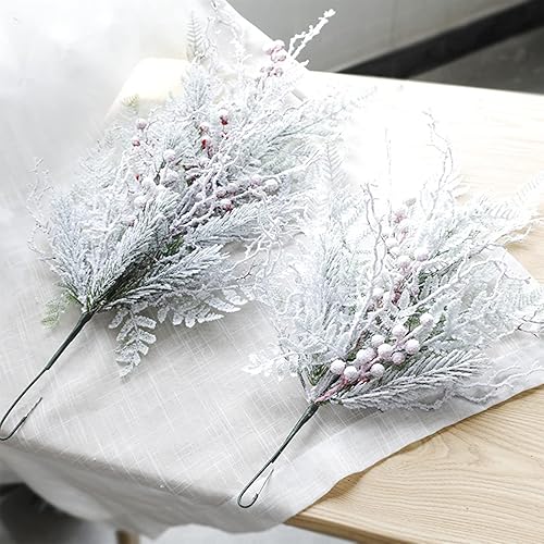 Miniatura 4 de Guirnalda blanca de Navidad para decorar exteriores, guirnalda de lágrimas de Navidad de 1822 pulgadas, adornos colgantes artificiales para puerta