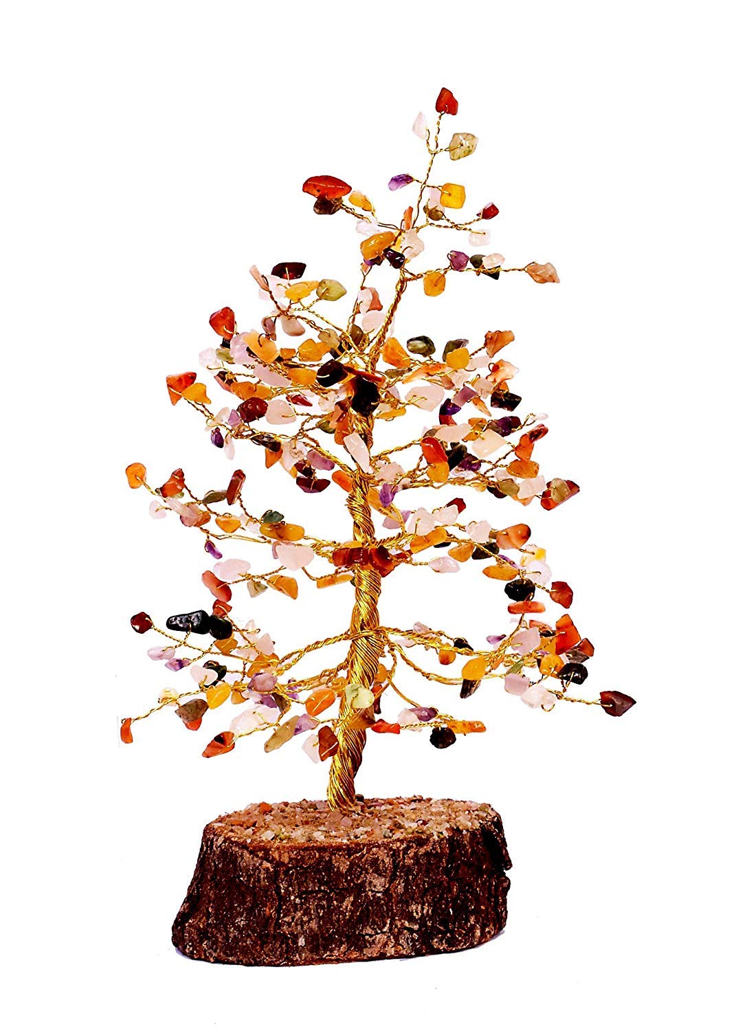 RUDRA DIVINE Prosperity Stone Tree/Feng Shui/Big Size Vastu 7 Chakra Multi Chips Crystal/Stone Tree Positive Energy Wealth