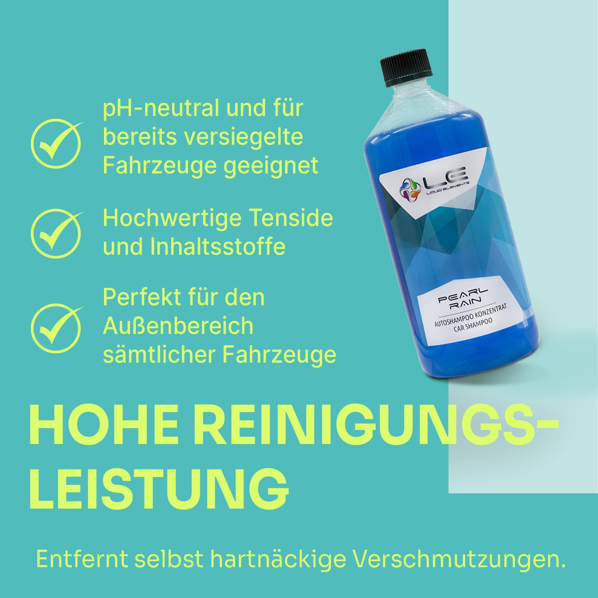 Liquid Elements Pearl Rain Autoshampoo 5L, Kirsche, greift Wachse | Autoreiniger entfernt hartnäckige Verschmutzungen, Versiegelungen nicht an, ergiebiges Konzentrat