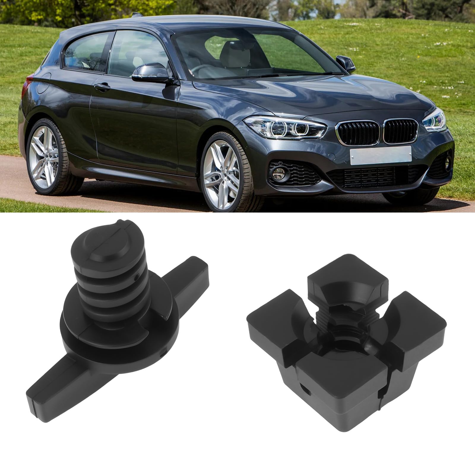EMSea 1 Jeu de Boucles Filetées de Verrouillage de Coffre de Voiture 71111179444 71111179445 Compatible avec Les Séries BMW 3/5/7