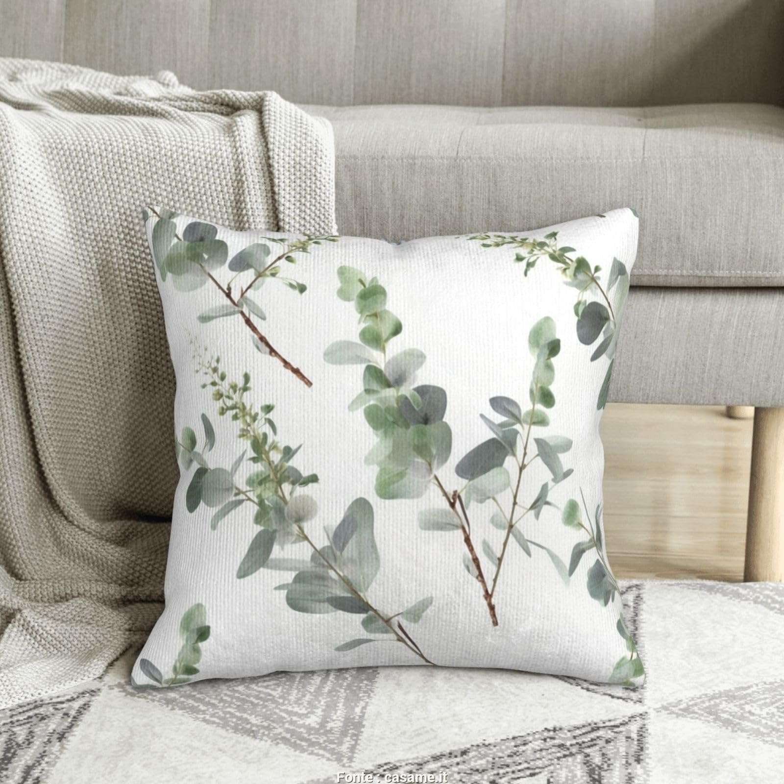Housses de coussin en velours côtelé de haute qualité imprimé nature