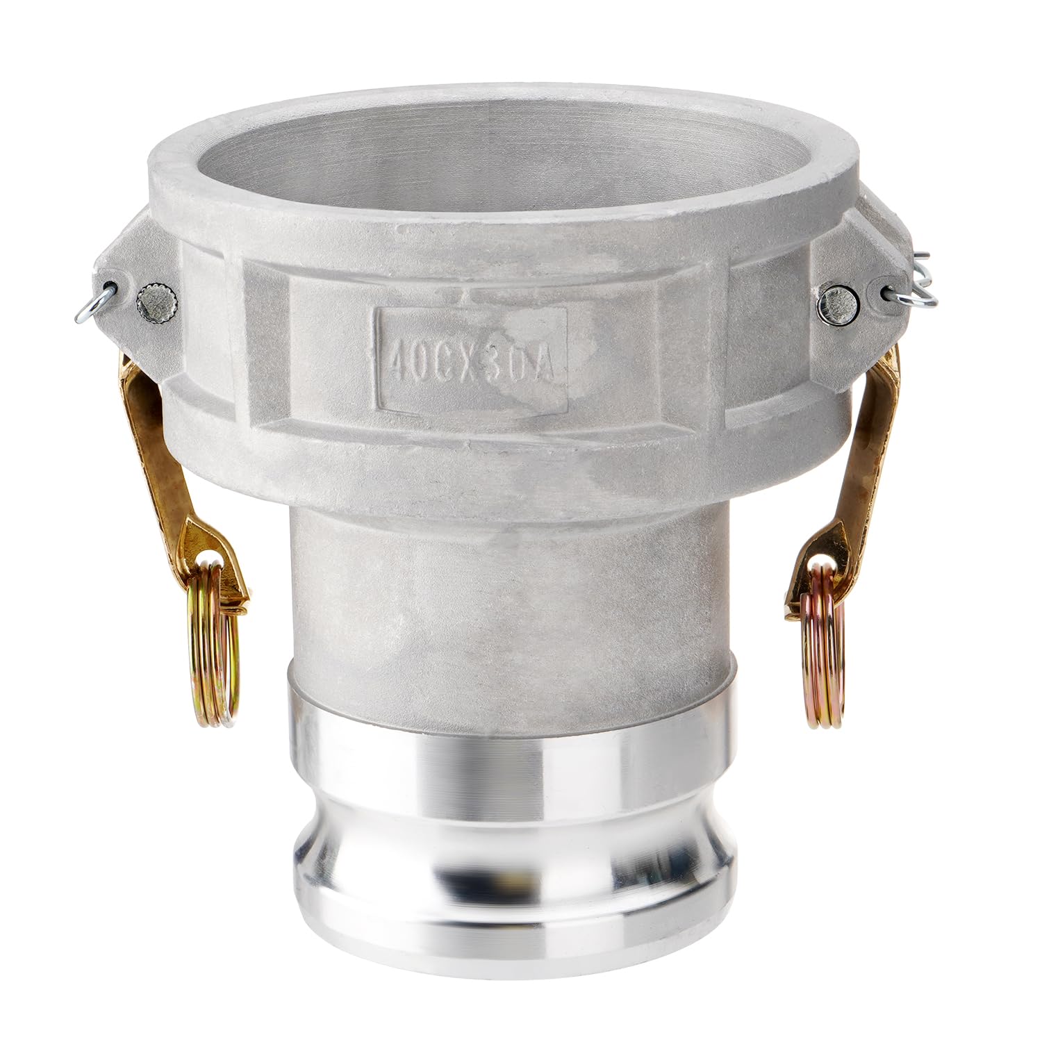 DA4030 - Acoplamiento de manguera de leva y ranura tipo DA, Camlock hembra de 4 pulgadas x 7.6 cm macho Camlock, 125 PSI, material de aluminio