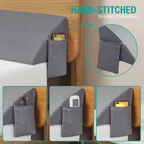 Vista 5 de VEKKIA - Almohada de cuña tamaño individual / almohada cabecera / cuña de colchón / relleno de espacio de cama que puede cerrar el espacio