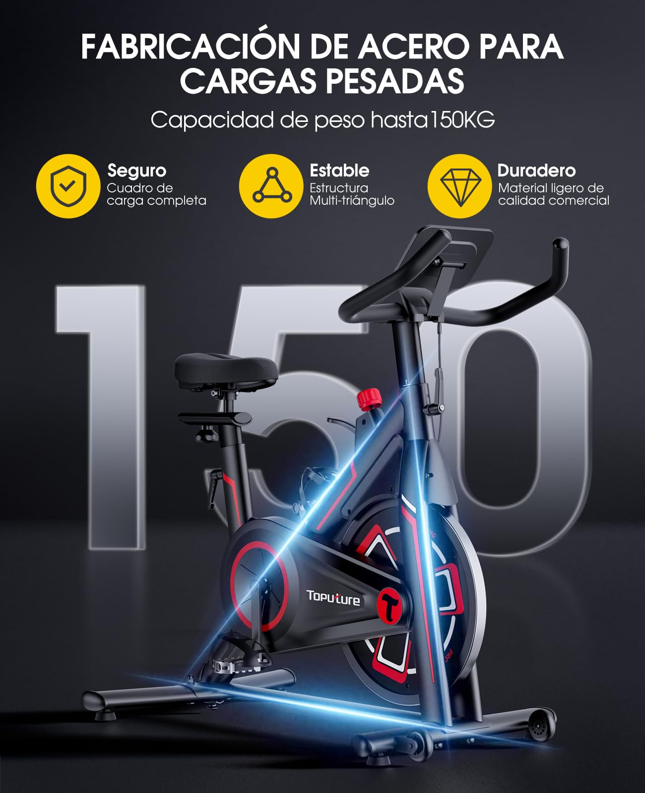 Conectividad Bluetooth de la Toputure Bicicleta Estática