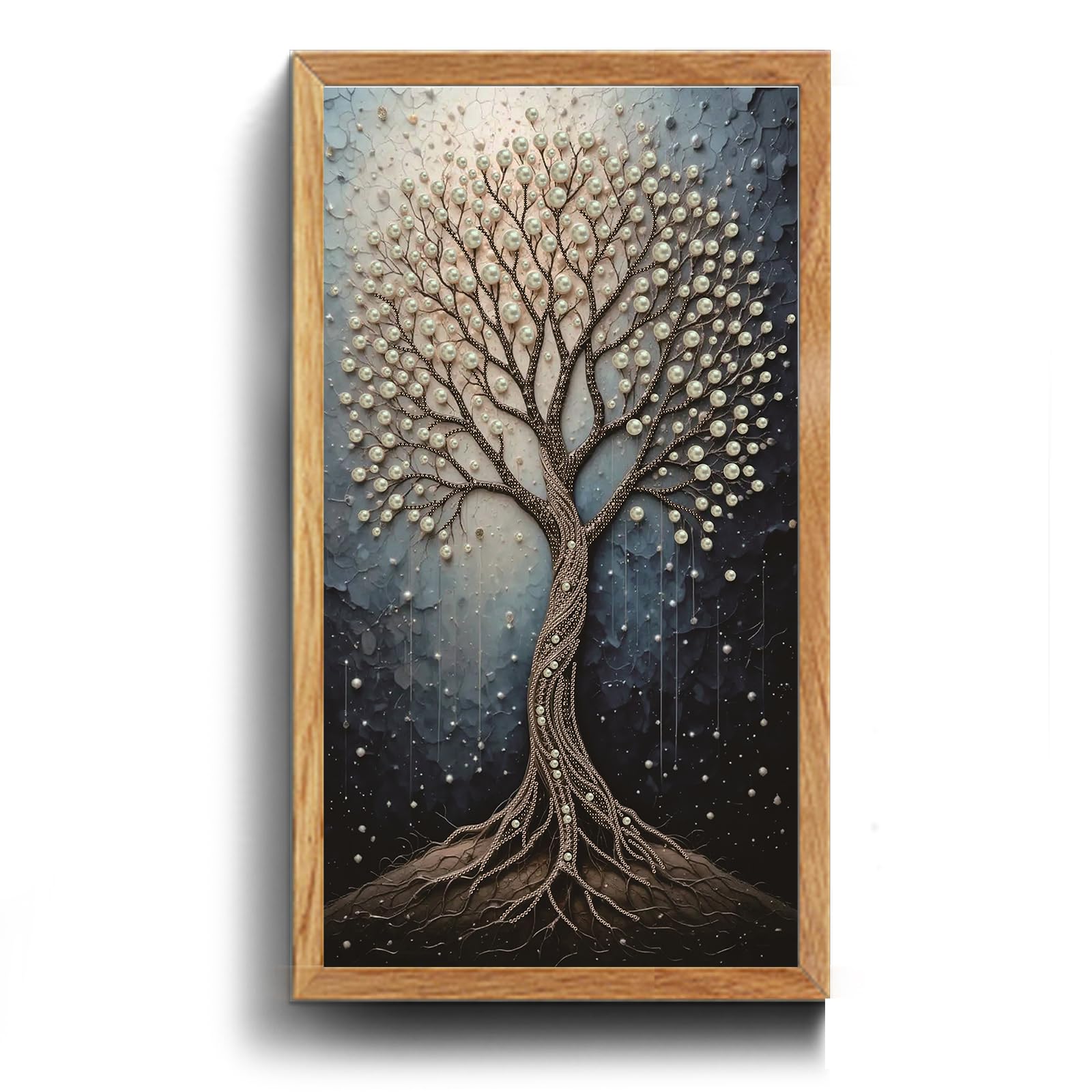 POETRYDRAW Pearl Tree of Life Special Shaped 5D DIY Partial Drill Diamond Art Painting Kits for Adults Beginners Home Decor Diamond Art Gem Art Kits Large Size 15.75x27.56inch (Pearl Tree of Life)