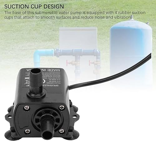 Miniatura 5 de QR50D Bomba de agua sumergible, bomba de acuario de 12 V, 10 W, 0 a 400 LH, bomba de agua pequeña sin escobillas para fuente de acuario, sistema de