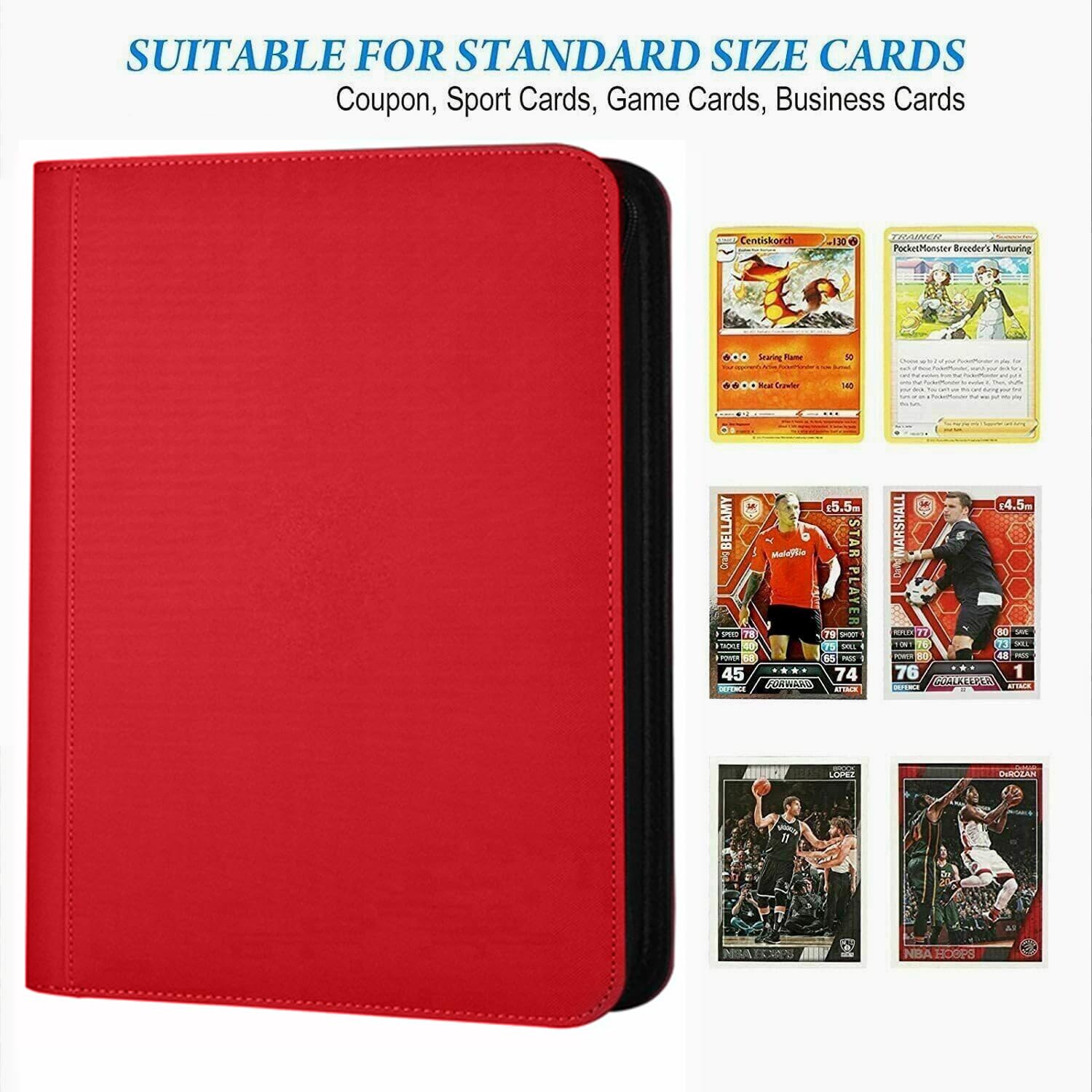 Amazon.com: 12 Pocket 720 Pockets Trading Card Binder, Ringless Side  Loading Card Holder Album, Trading Card Album Fit for YuGiOh, MTG, TCG,  Game Cards, Sports Cards, Business Cards (Red) : Toys & Games