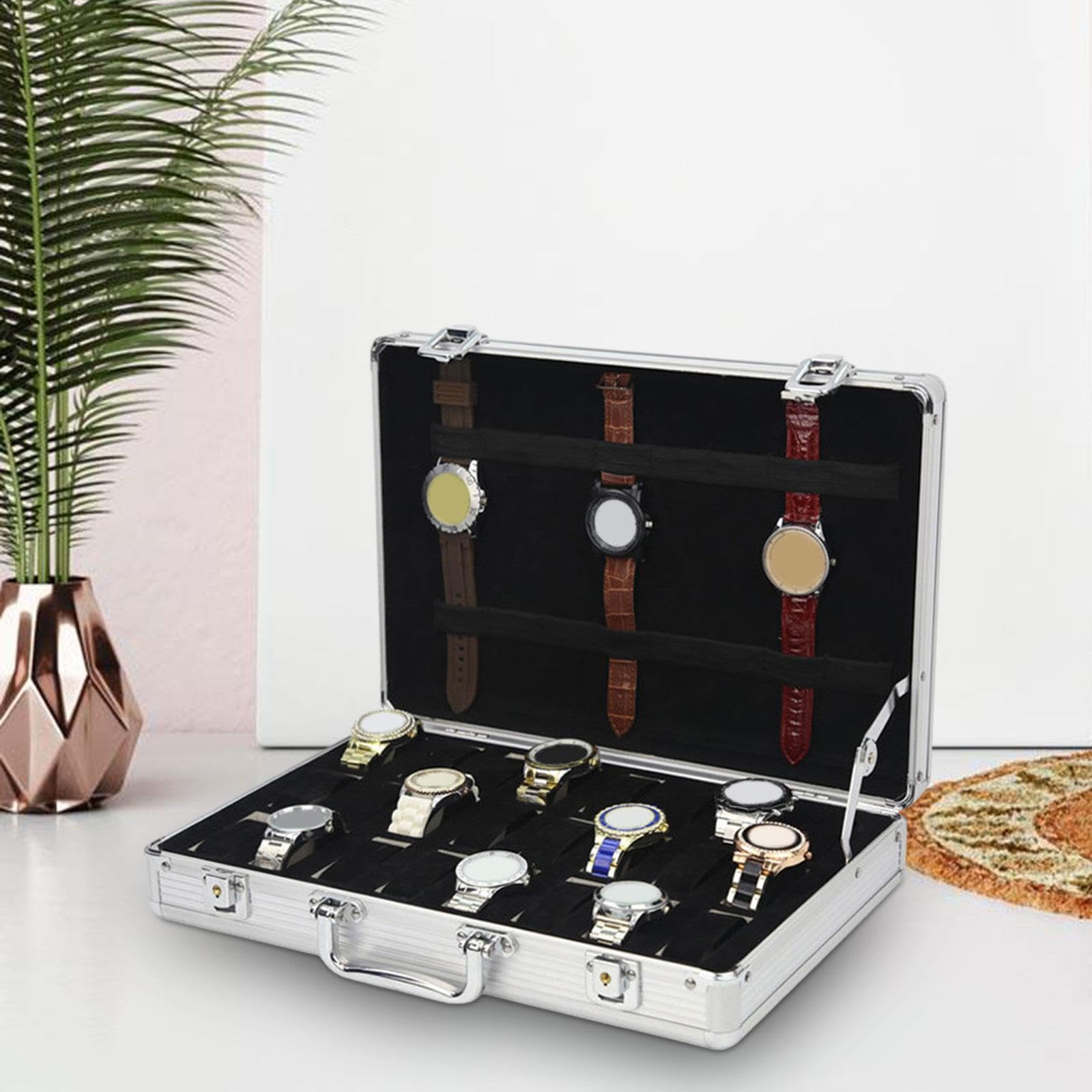 Elegante custodia da viaggio per orologi con morbidi cuscini rimovibili che mantengono gli orologi al sicuro. Custodia per il trasporto degli,