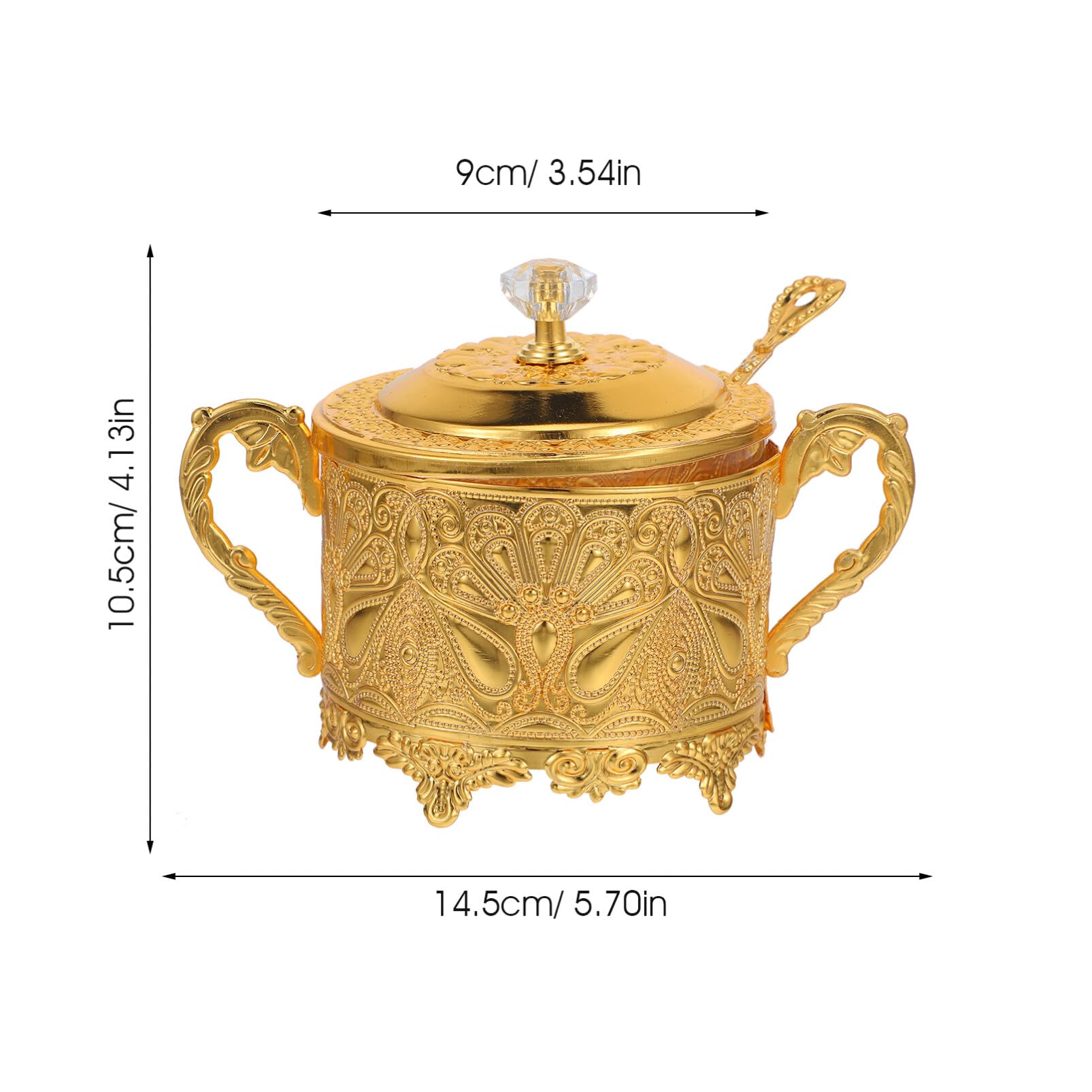 HOLIDYOYO Pot à Élégant Doré Avec Couvercle Rangement Pour Condiments Et Épices Design Classique Relief Pour Cuisine Et Salle à Manger HOLIDYOYO Pot à Élégant Doré Avec Couvercle Rangement Pour Condiments Et Épices Design Classique Relief Pour Cuisine Et Salle à Manger