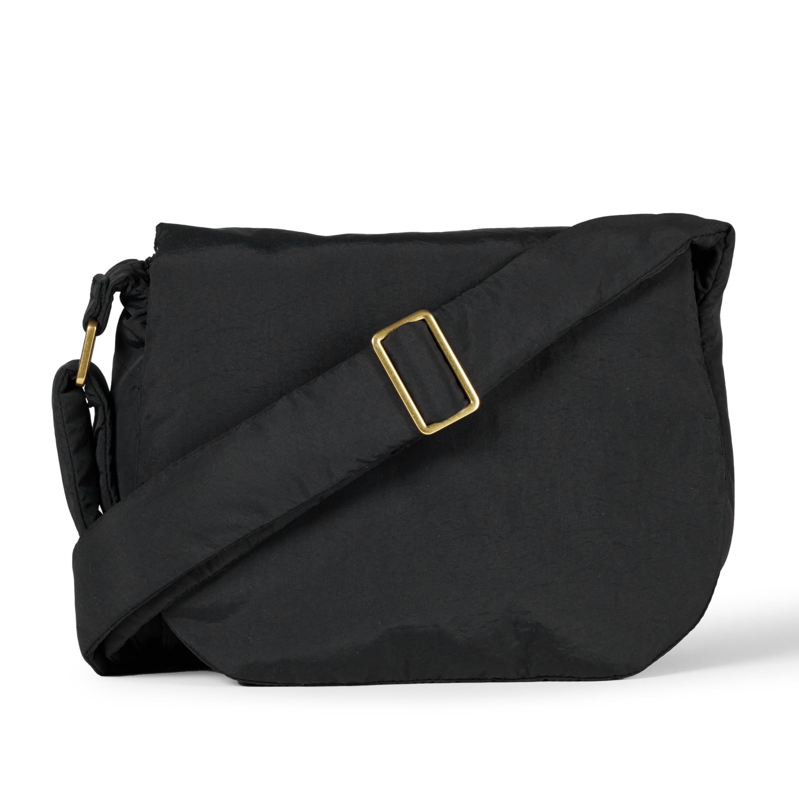 Amazon Essentials Womens Nylon Adjustable Crossbody Flap Bag