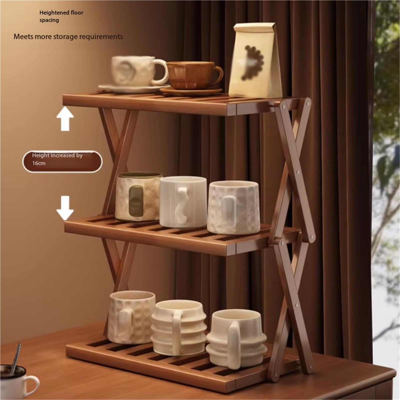 B3F7M4R9J2 Porta Tazze Portabicchieri da tavolo for tazza d'acqua, organizzazione e conservazione multistrato
