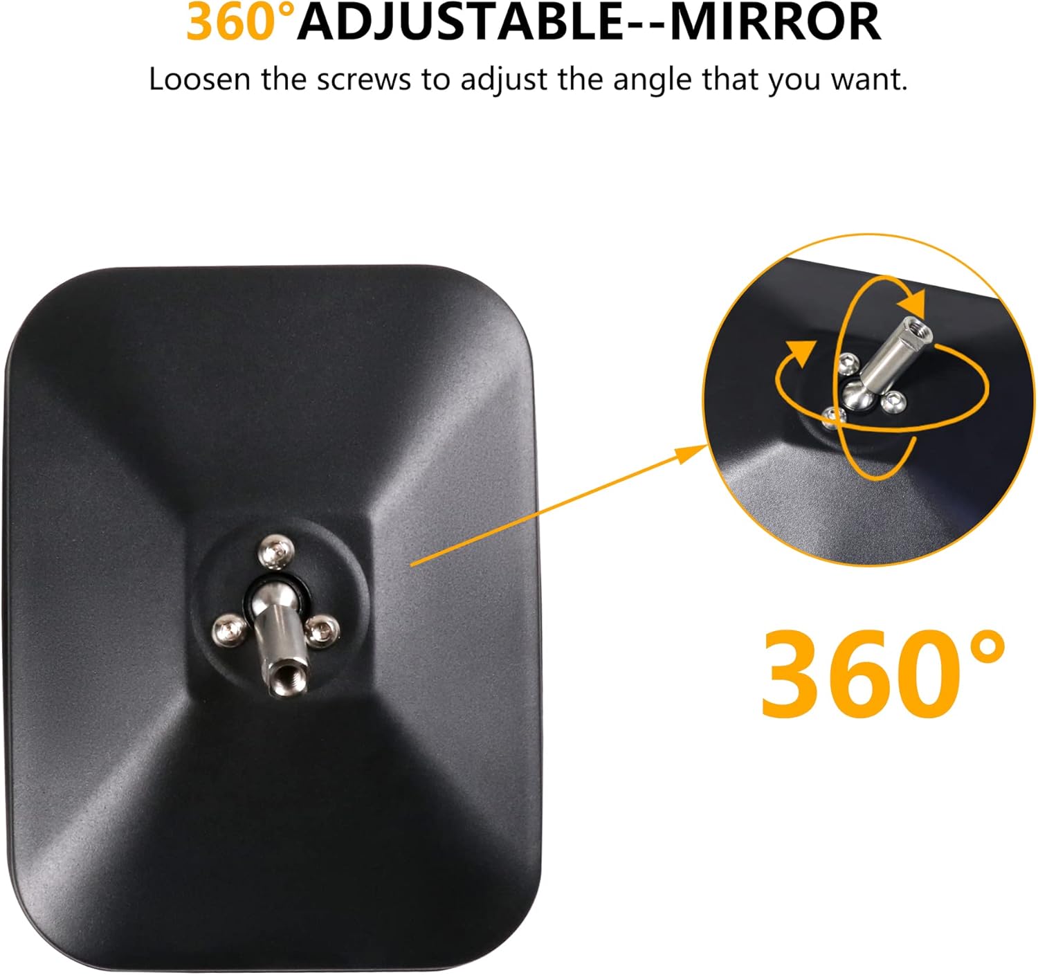 Ranger Side Rear View Mirrors Compatible With 2015-2025 Polaris Ranger 1000/ XP 1000 Heavy Duty Aluminum 360° Adjustable UTV Side by Sides Rear View Mirrors, Work with Roof and Windshield