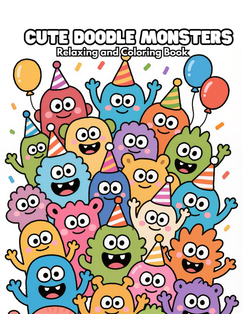 Cute Doodle Coloring Book for Adults: Adorable Simple Doodle Characters for Relaxation, Stress Relief, and Mindful Coloring