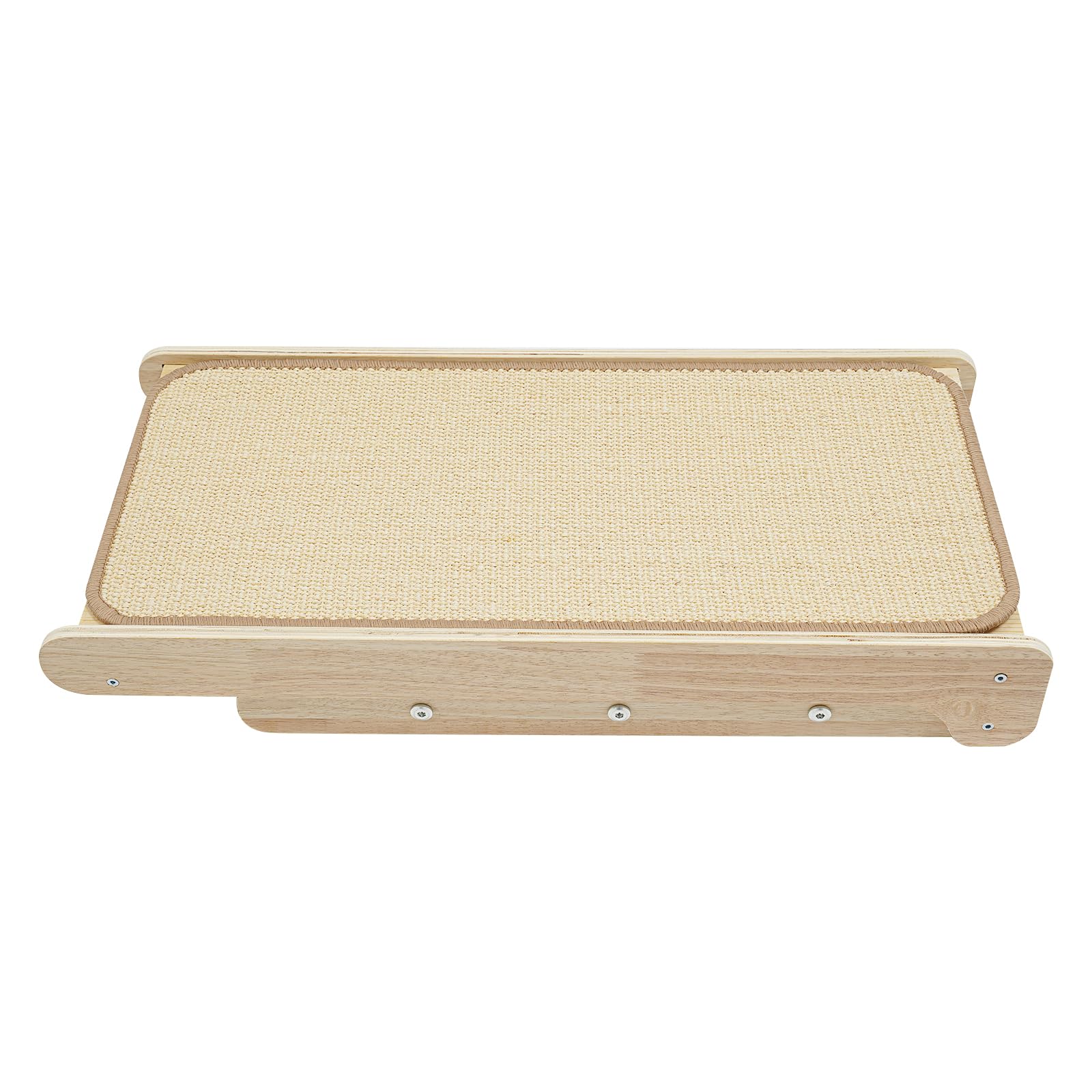 Tabla rascador para gatos de primera calidad, triangular, sisal natural y madera maciza, diseño inclinado para un cuidado saludable de las uñas, arañazos montados en el suelo, tabla rascador