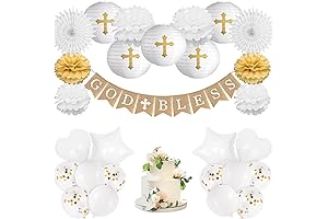 Adorable First Communion Decorations: 44-Piece God Bless Banner Kit