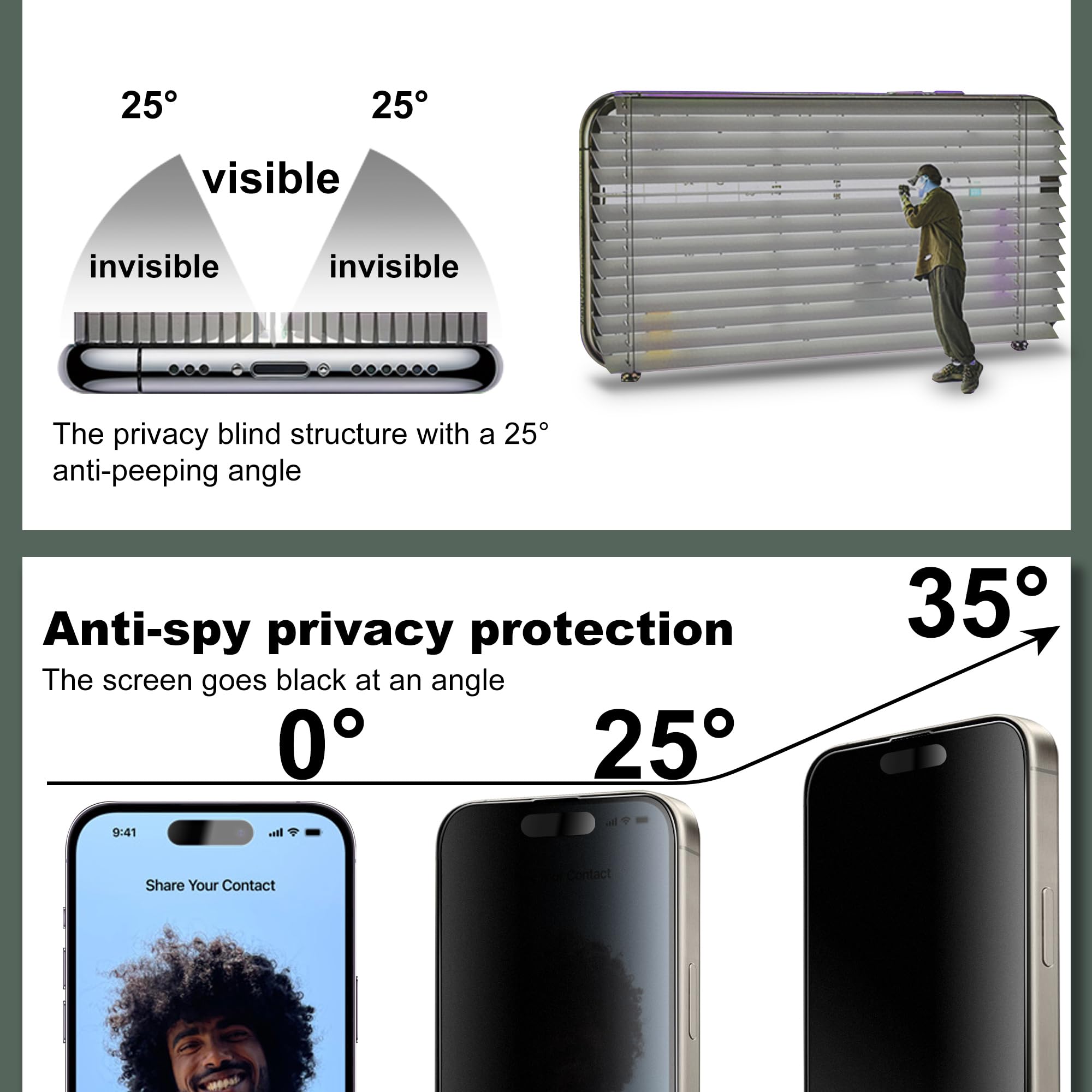 Lot de 2 films protecteurs d'écran mats pour iPhone 17 Air 6,5" - Anti-poussière - Sans bulles - Film en verre trempé anti-espion - Installation facile