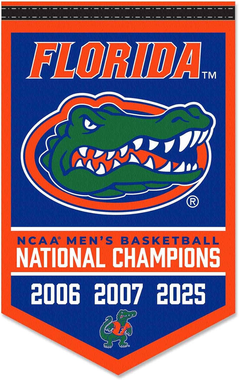 Florida Gators 3 Time College Basketball National Champions Banner