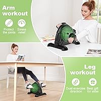 Vista 4 de FEIERDUN Mini bicicleta de ejercicio, ejercitador de pedal de bicicleta debajo del escritorio para ejercicio de brazos/piernas, ciclo de escritorio