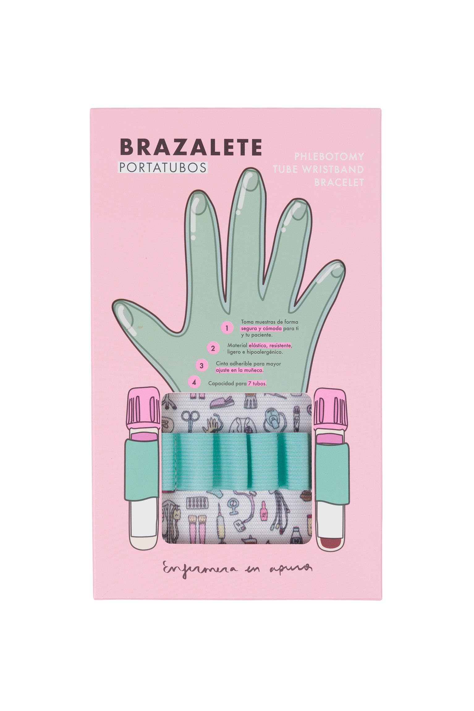 Enfermera en apuros® Brazalete portatubos Cosas de Enfermeros Artículos de enfermería para extracción sanguínea