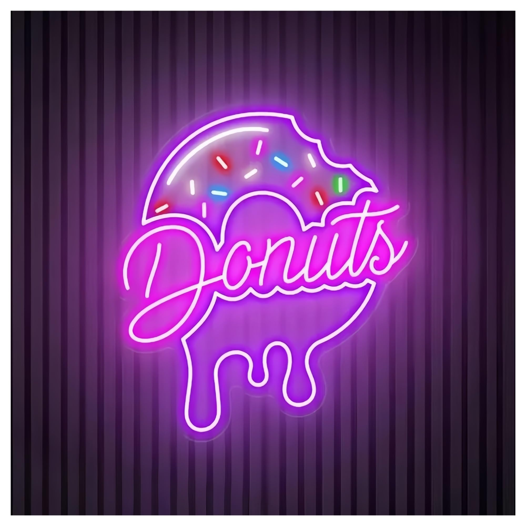 SHOUXI Sign Lamp Donuts Neon Sign Light Dimmable for Donuts Shop Food Restaurant Business Kitchen Dining Room Wall Decor(C,50cm)