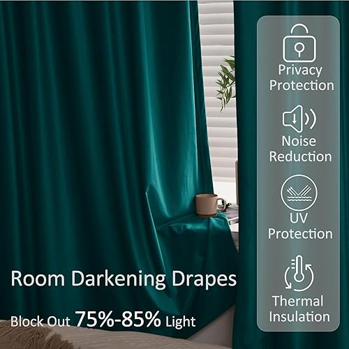 Miniatura 5 de Fcosie Paneles de cortina extralargos de terciopelo pesado extra anchos para oscurecer la habitación, cortinas con ojales, cortinas altas para sala