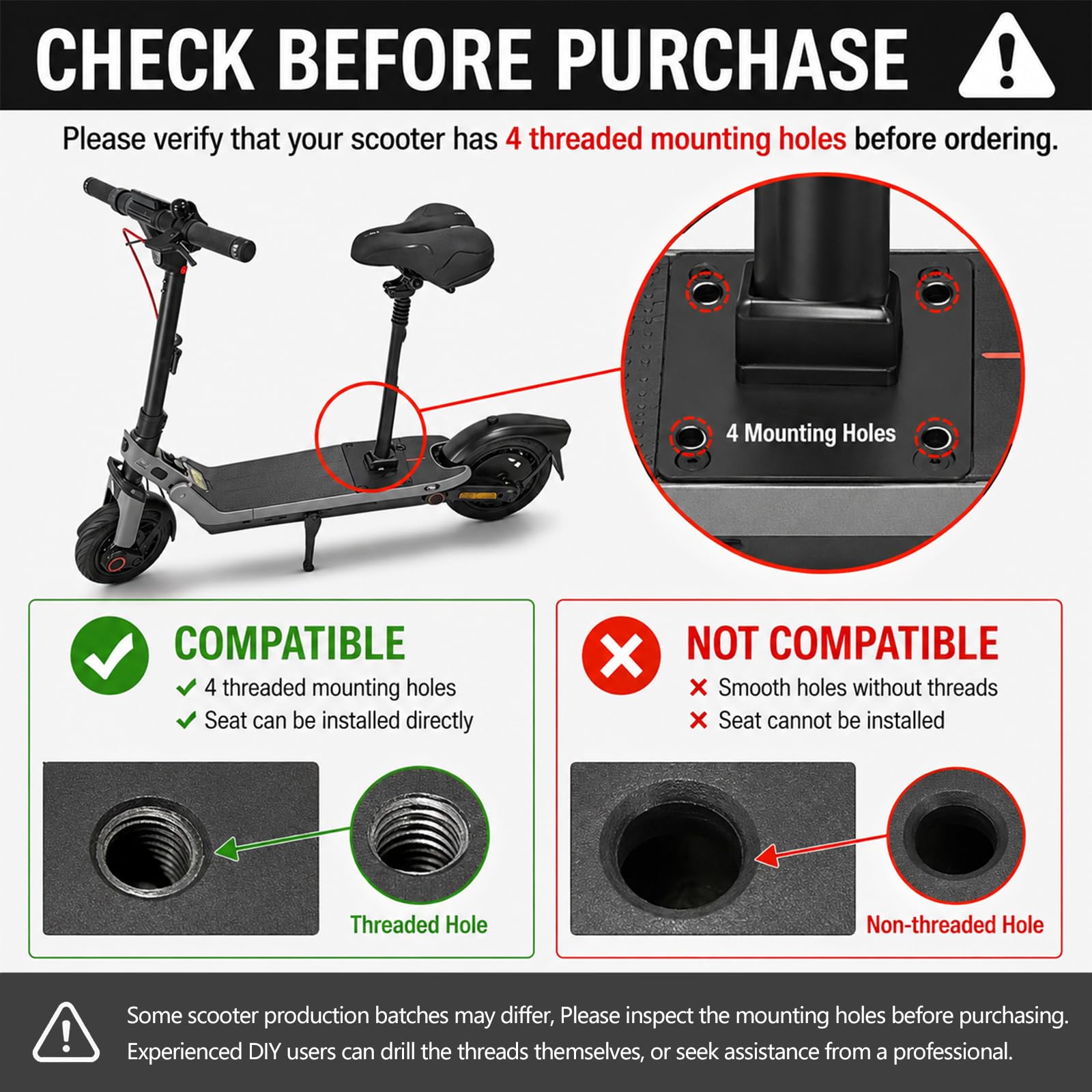 Siège Pliable réglable en Hauteur pour Trottinette électrique, Compatible Segway Ninebot F3 E3 E3Pro, Hauteur d’Assise 45–65 cm, siège amortissant avec Sangle de Transport et Bandes réfléchissantes