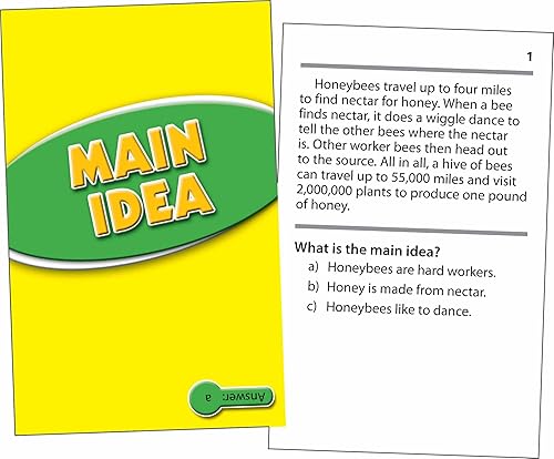 Miniatura 2 de Edupress Tarjetas de práctica de comprensión de lectura, idea principal, nivel verde (EP63401) mediano