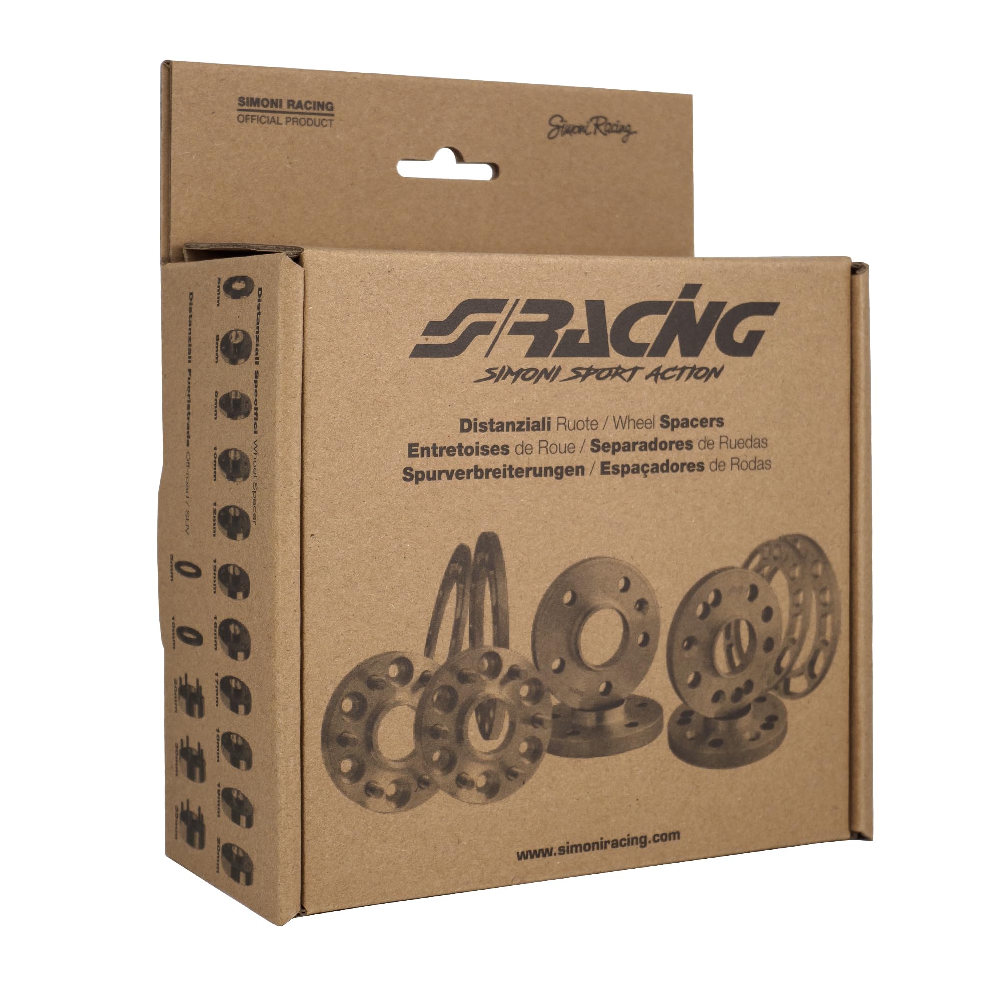 Simoni Racing DR037 Kit 2 entretoises 20 mm 5x112 moyeu 66,6, Acier