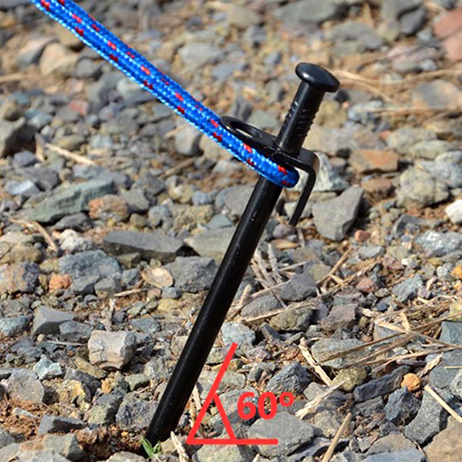 Lawei 12 Stück Zeltheringe, 30.5 cm Mehrzweck-Campingpfähle, schwarze unzerbrechliche und unflexible Metall-Erdspieße für Outdoor, Ausflüge, Gartenarbeit, erhältlich in Schneefeld und Grasland