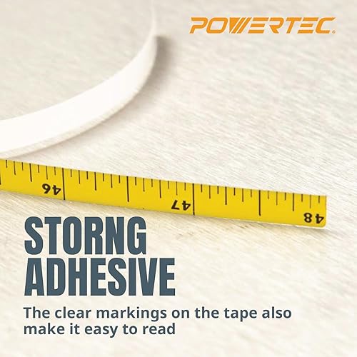 Miniatura 3 de POWERTEC 71331 - Cinta métrica adhesiva universal de izquierda a derecha con kit de báscula, 48 pulgadas (4 pies)