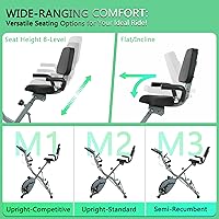 Vista 5 de BARWING Stationary Exercise Bike for Home Workout, 5 IN 1 Foldable Indoor Cycling Bike for Seniors, 350LB Capacity, 16-Level Magnetic Resistance