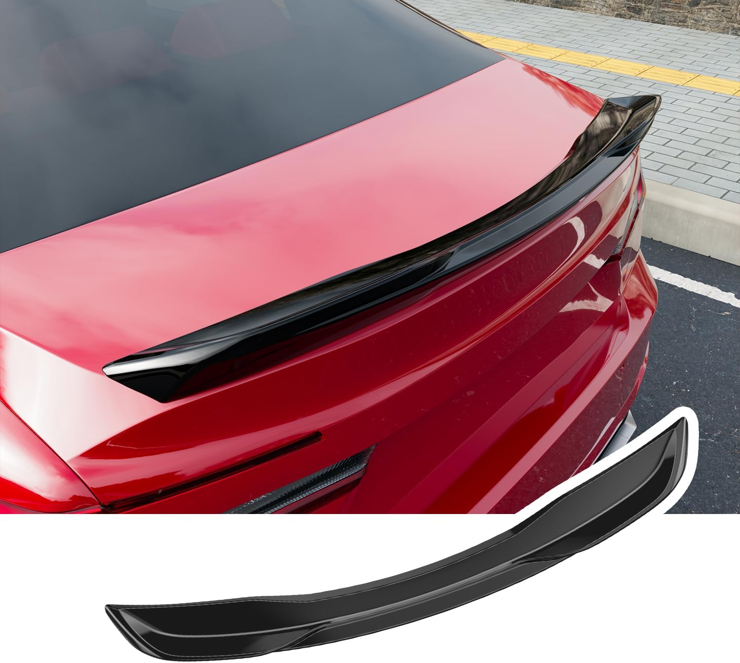 Xipoo Spoiler Compatible with 2019-2024 Kia Forte Trunk Lip Rear Spoiler Glossy Black Trunk Wing Replacement for 2019 2020 2021 2022 2023 2024 Kia Forte Accessories