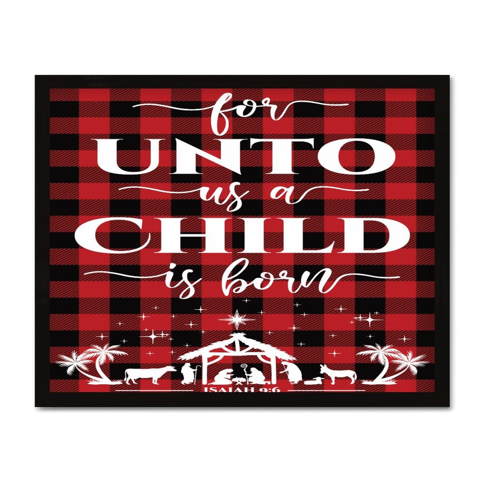 Cadre bois Buffalo Plaid et décoration murale pour porte d'entrée