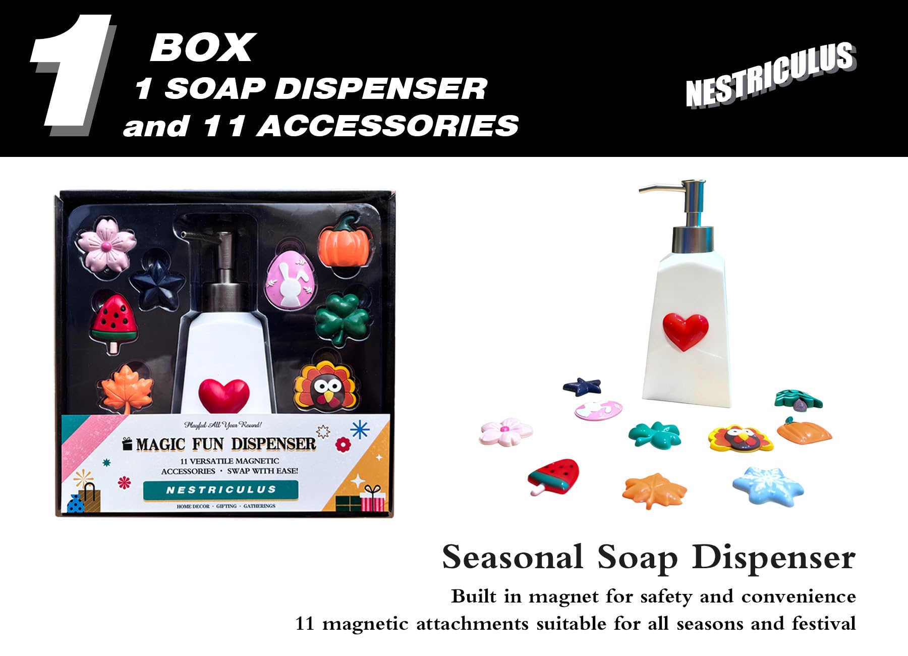 Amazon.com: Nestriculus Seasonal Soap Dispenser with 11