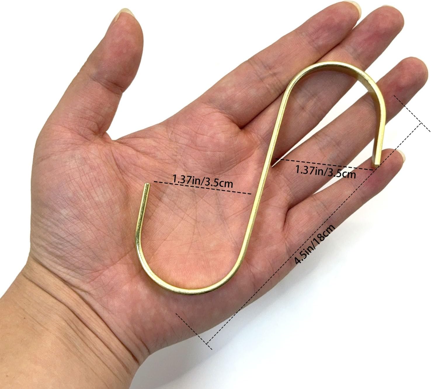 8 Pack Stainless Steel Gold S Hooks for Hanging Pan Pot Coffee Mugs 4 inch