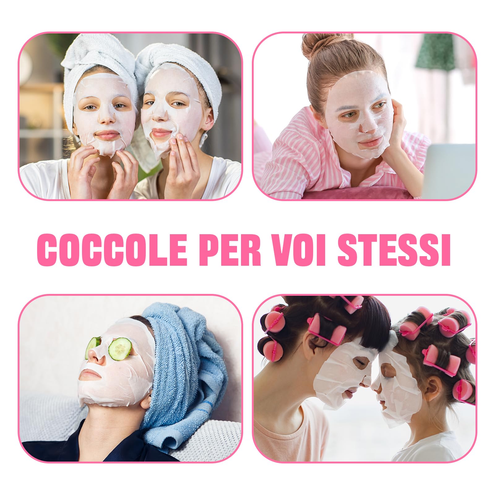 Maschera Viso Idratante, Maschere Viso in Tessuto, ZealSea Multi-effetto Set Maschere Viso per Bambina Ragazza Donne con Formula Naturali, Biodegradabile Sheet Mask per Spa Party, Lenitive Vegan 7pz
