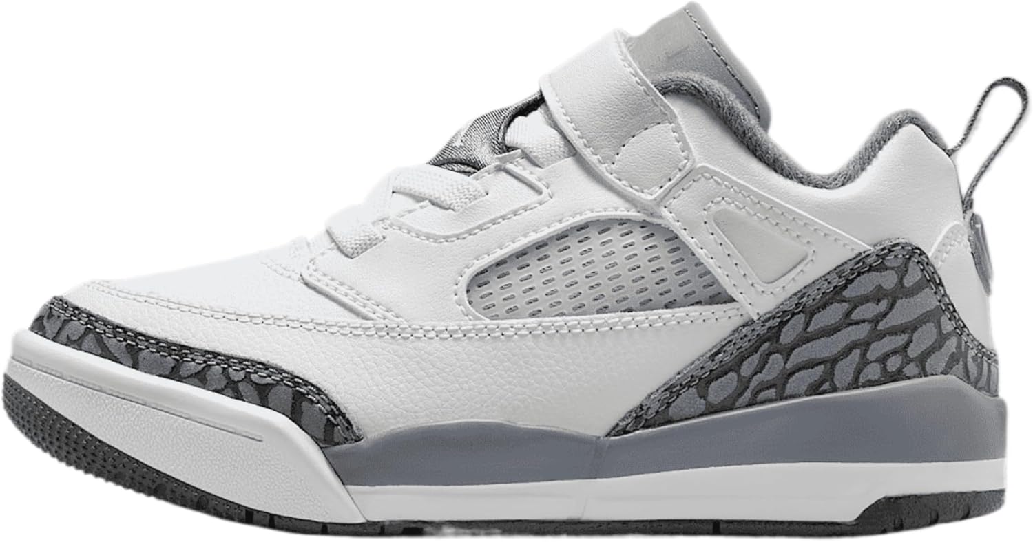 Jordan Spizike Low Little Kids' Shoes (FQ3951-102, White/Anthracite/Wolf Grey/Cool Grey) Size 13
