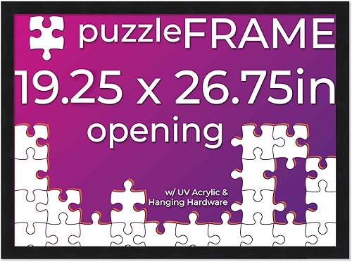 Miniatura 29 de Poster Palooza 16x20 Jigsaw Puzzle Frame Kit - Kit Includes Puzzle Glue Sheets, Black Wood Puzzle Frame with White Mat, UV Acrylic, Backing, Hanging
