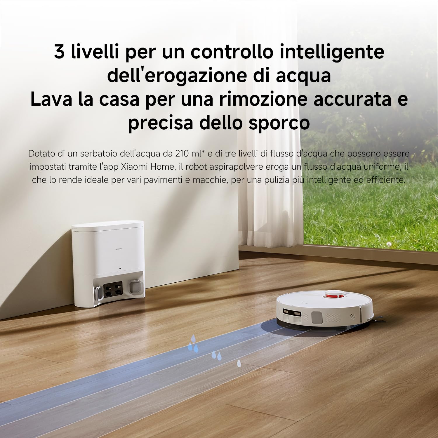 XIAOMI Robot Vacuum H40, Aspirapolvere e Lavapavimenti all-in-one, Potenza di Aspirazione 10.000Pa, Mappatura ad alta precisione con LDS, Ideale per Tappeti a Pelo Corto e Pavimenti Duri