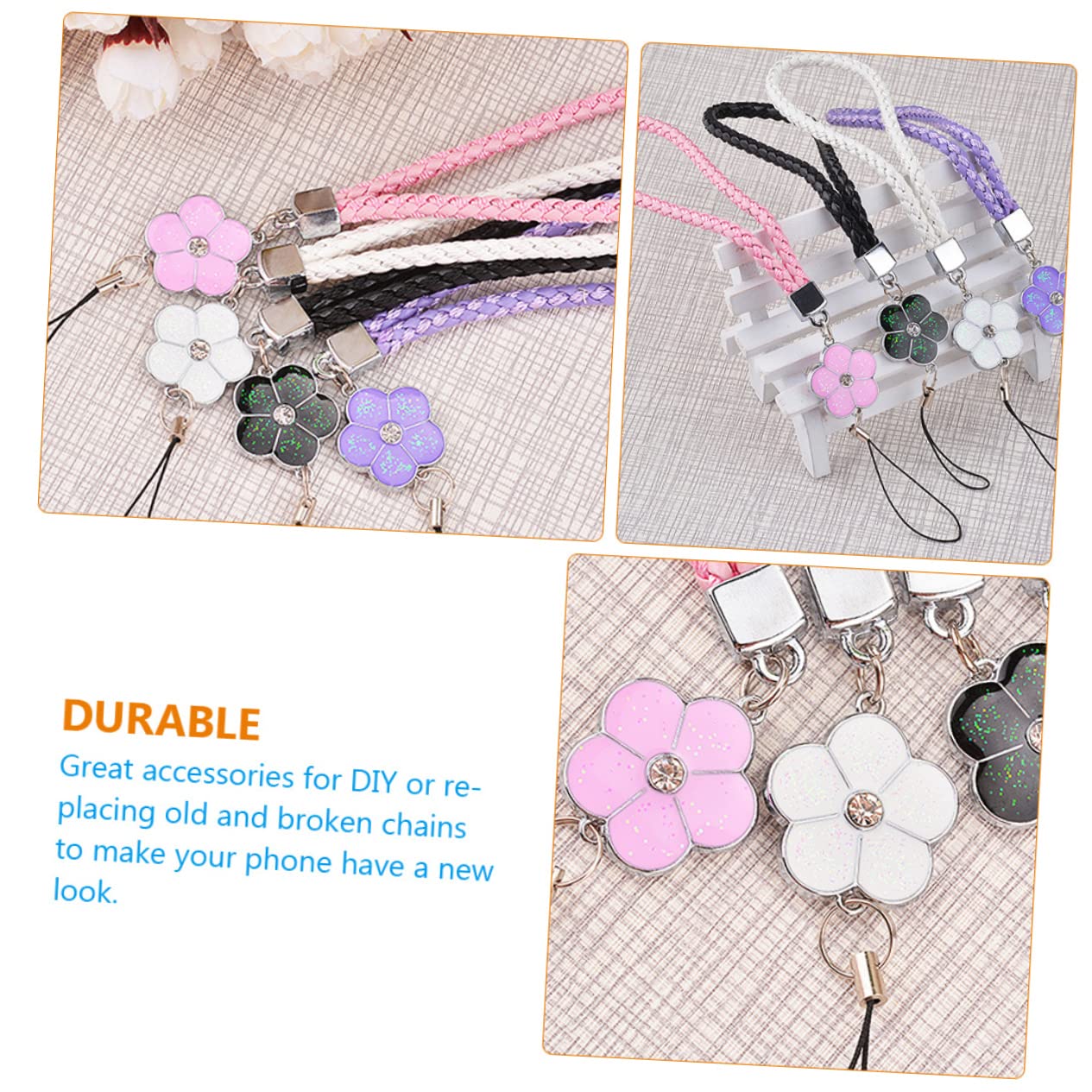 Gadpiparty Adornos Para Telefonos Moviles Accesorios Moviles Accesorios Para Moviles Muñeca De Cordón De Teléfono Perlas De Teléfono Soga Cordones Para Colgar Telefonos Pu