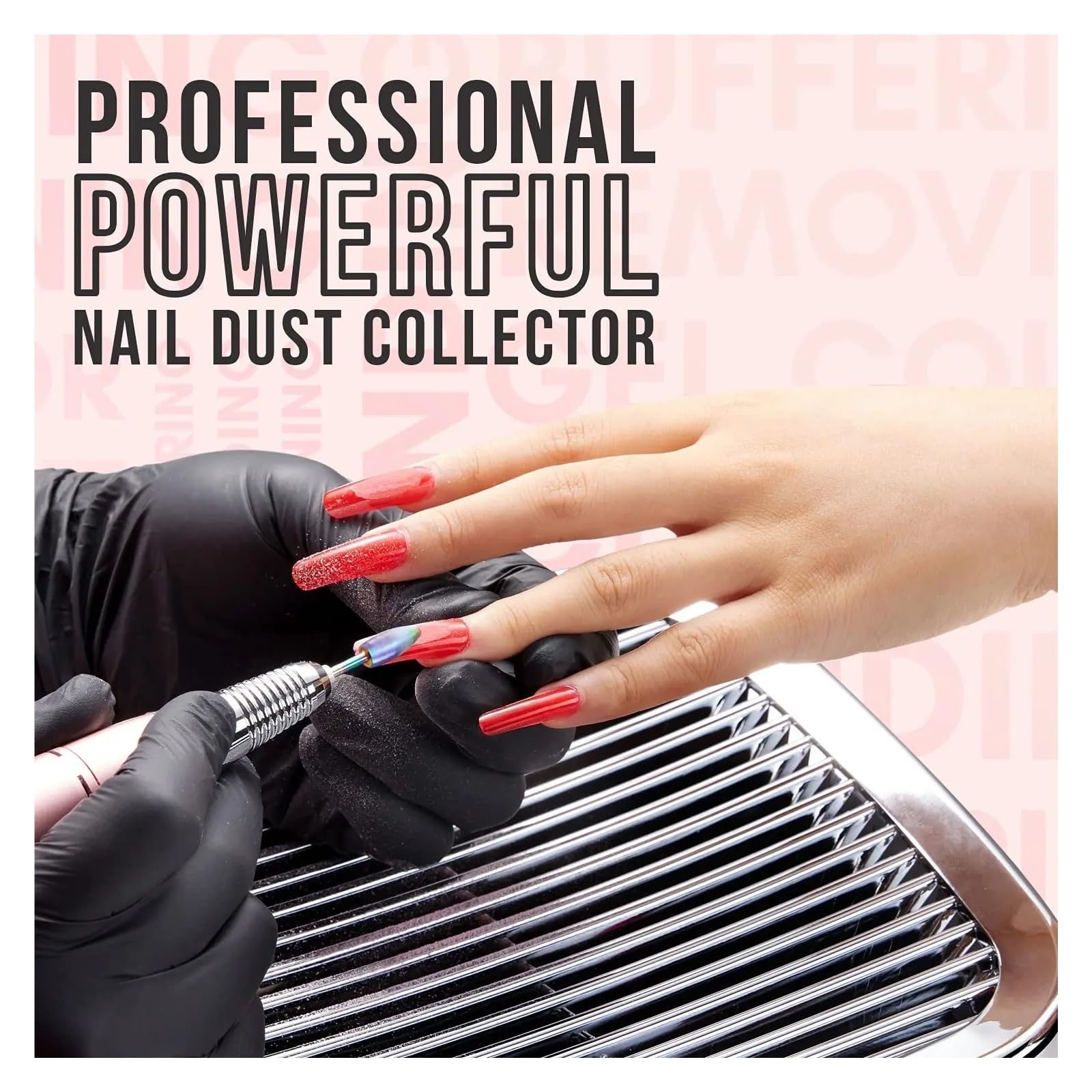 Colector de polvo de uñas, Máquina recolectora de polvo uñas 60W, aspiradora mejorada, ventilador extractor limpiador