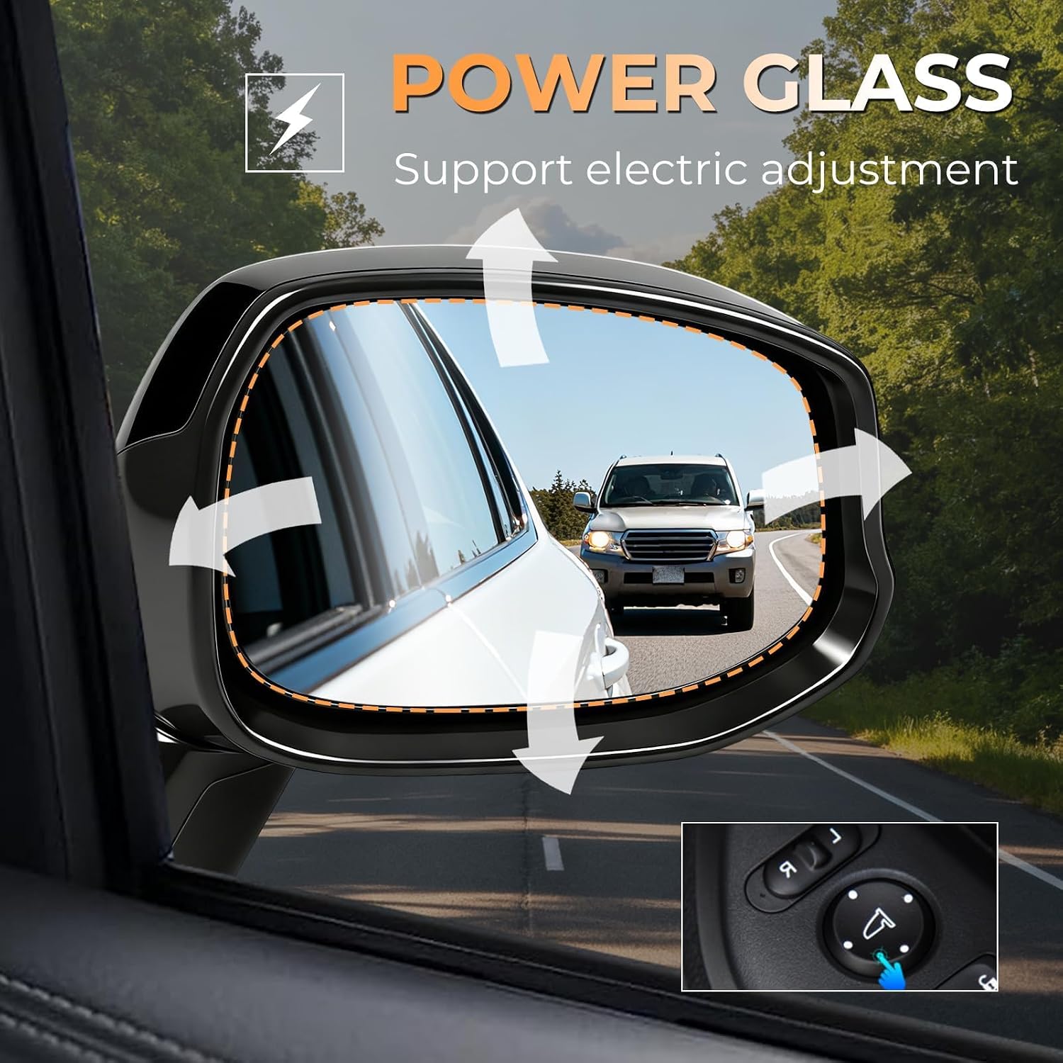 Right passenger Side Mirror compatible with Honda Civic 2012 2013 replace 76202TR0A01 with Power Glass 3 pin Black