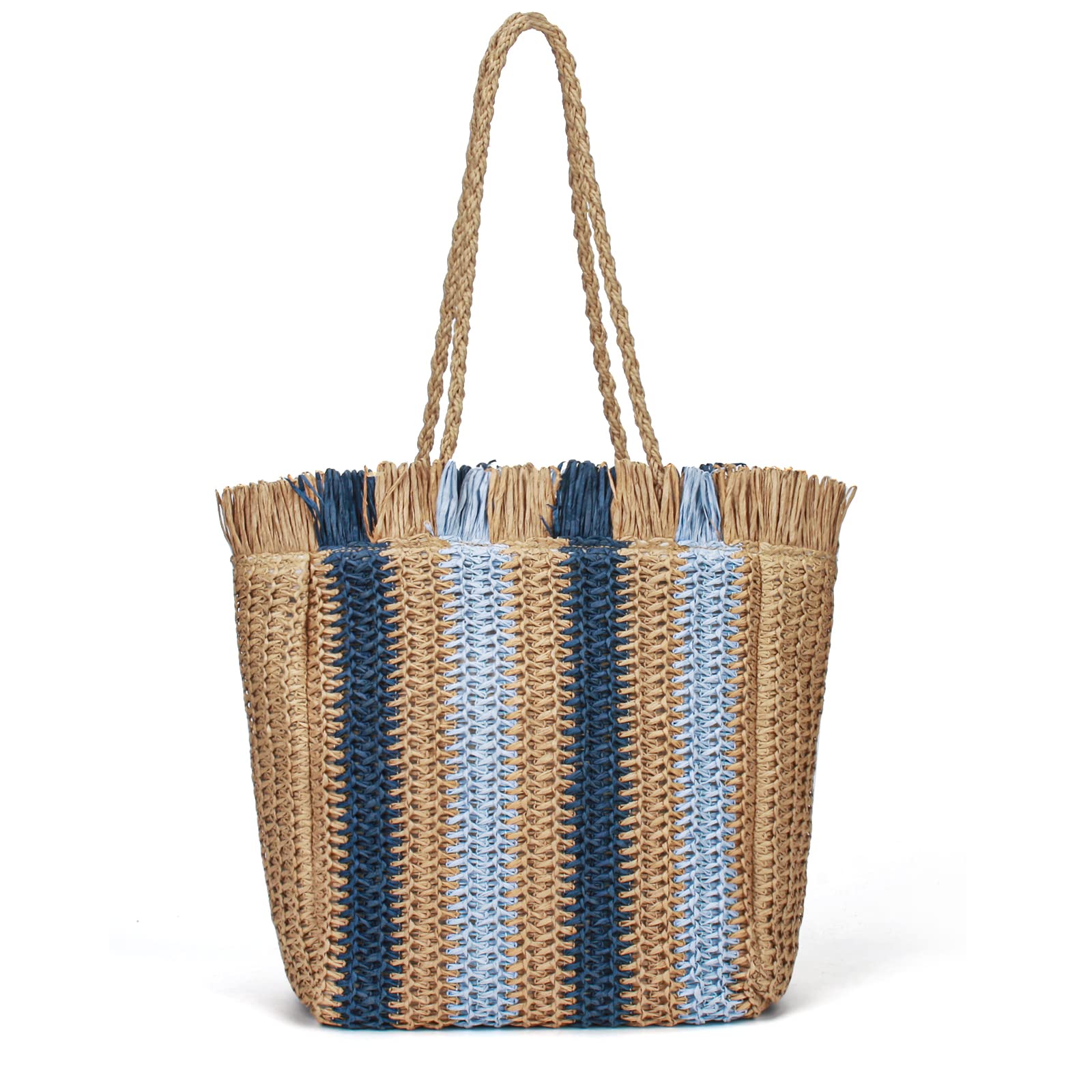 yosiioBolsos de Paja Mujer, Bolsa Playa Mujer Bolsos Tejidos Crochet, Bolsas de Playa Grandes Bolso Paja Mujer Bolso Playa Mujer Para Viajes, Fechas y Vacaciones