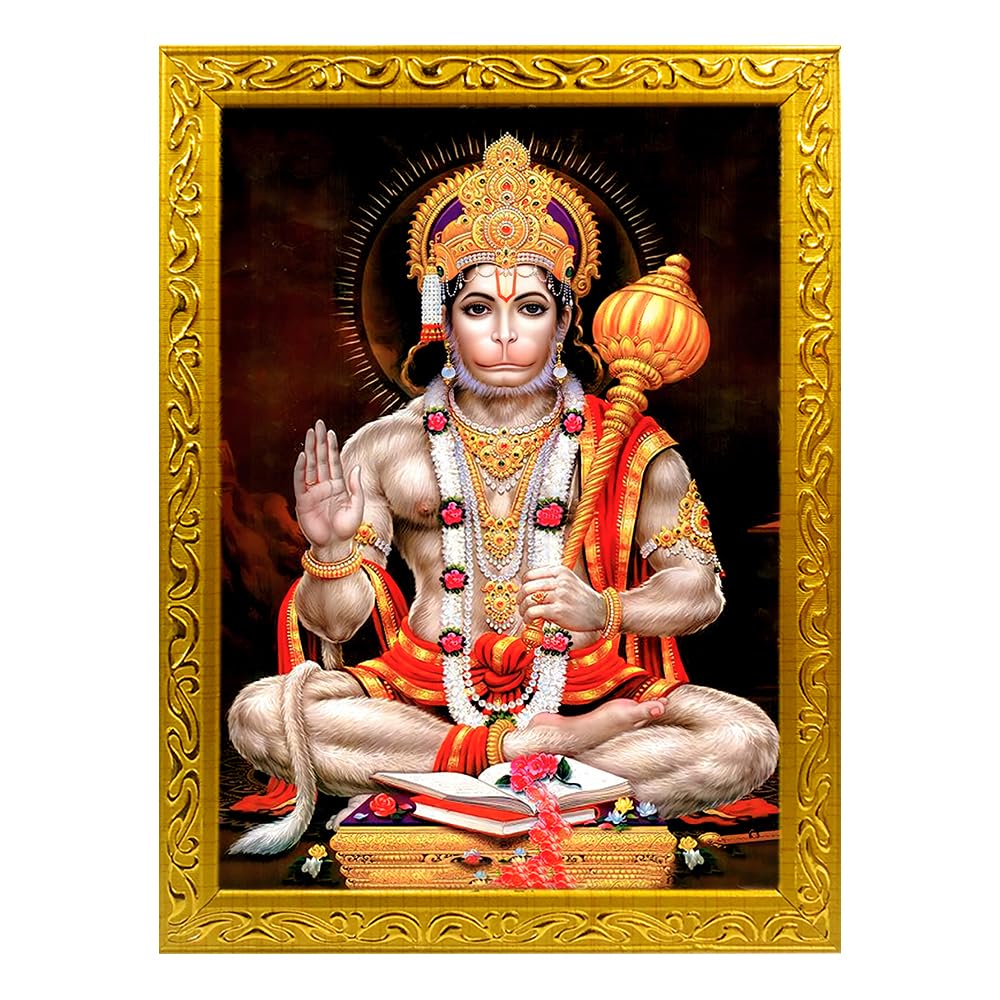Hanuman Ji Photo Frame Collection - Small and Large Acrylic Frames for Table, Temple, Wall, Mandir, Gym, and Outdoor Spaces, for Home Decor (4 x 6 inches, Golden Frame 04)-image-39