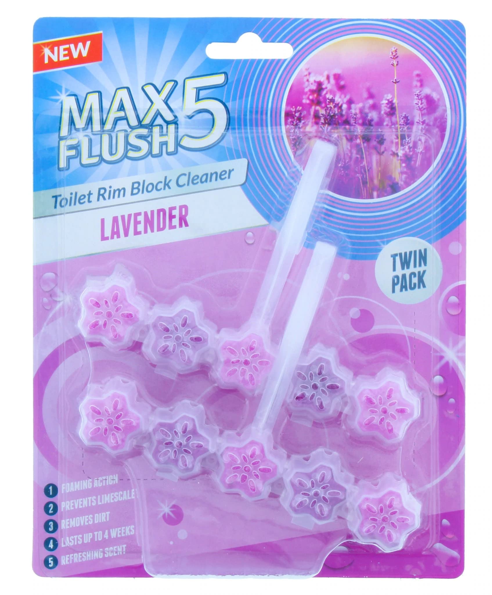 3X Lavender Toilet Rim Block Cleaner (Twin Pack)