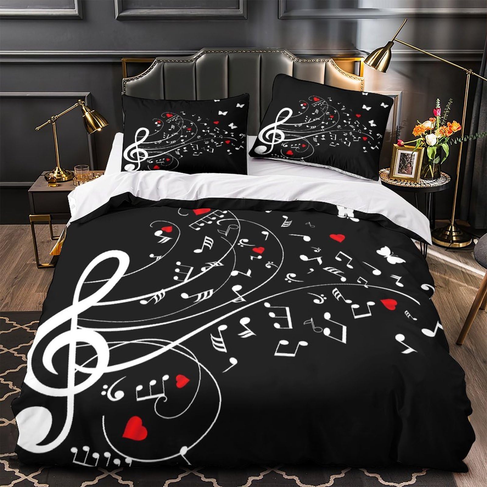 Housse de couette notes musicales pour décorer la chambre d'un enfant passionné de musique